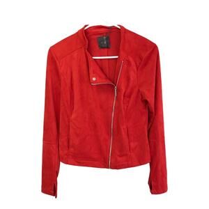 $165.00 Lysse New York Motorcycle Jacket Red Flare Women Size XS Long Sleeve NWT
